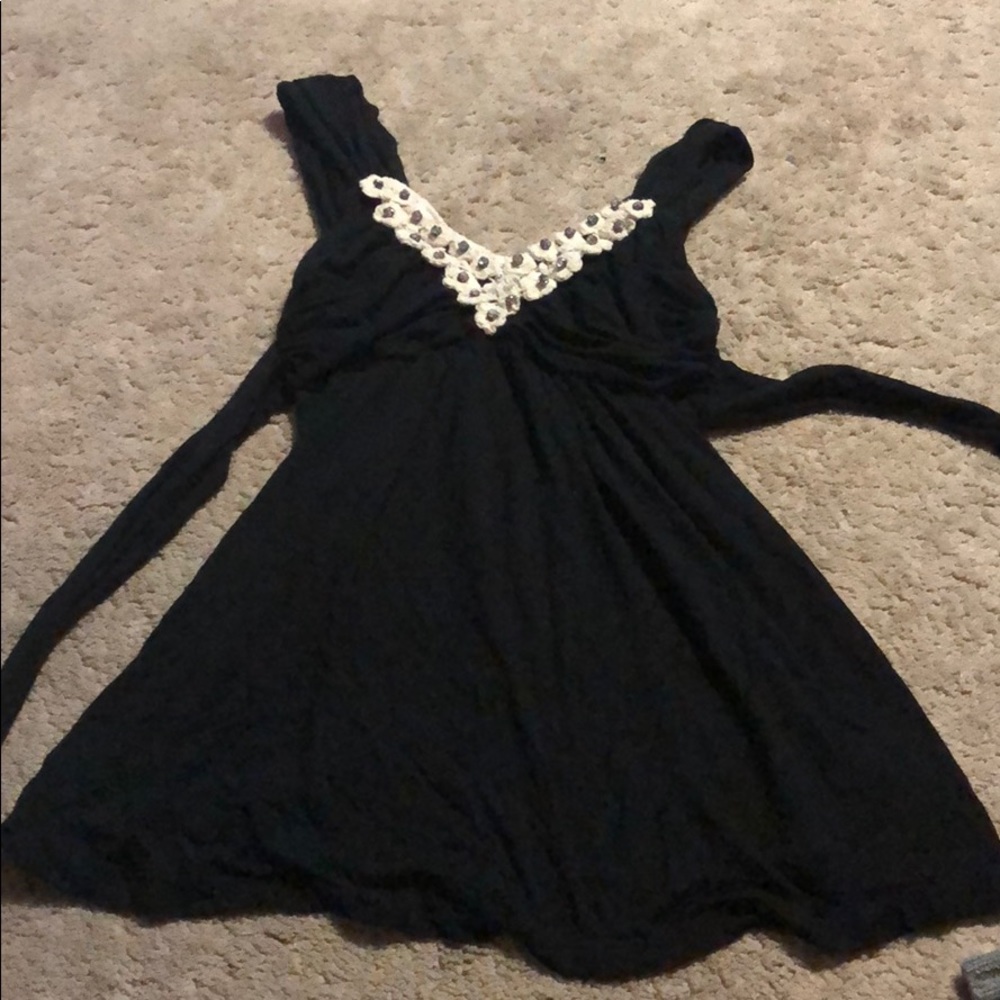 Black embellished Flowey tank top